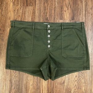 Torrid Olive High Waist Button Shorts